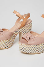 Sandales À Talons En Cuir Rose Et Camel - Harmont & Blaine - Femme