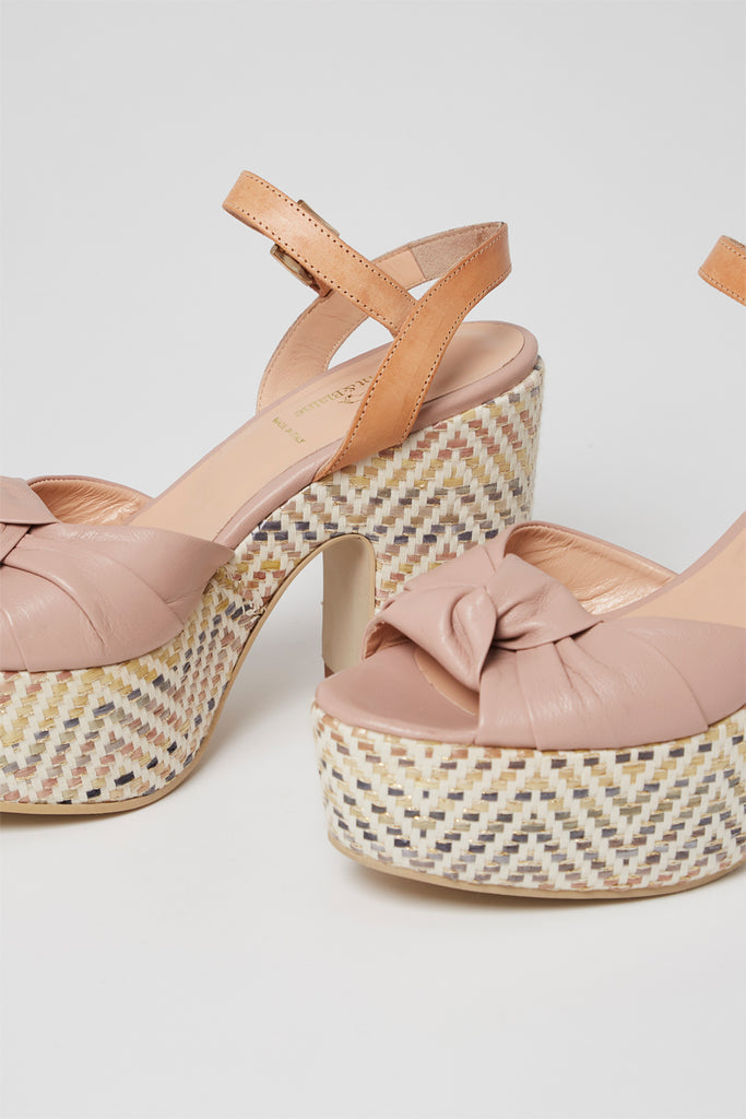Sandales À Talons En Cuir Rose Et Camel - Harmont & Blaine - Femme
