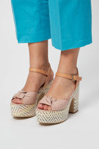 Sandales À Talons En Cuir Rose Et Camel - Harmont & Blaine - Femme