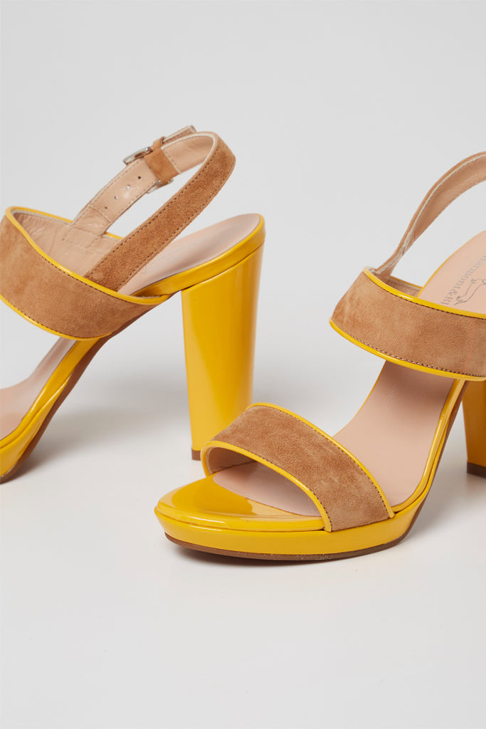 Sandales À Talons En Nubuck Camel - Harmont & Blaine - Femme