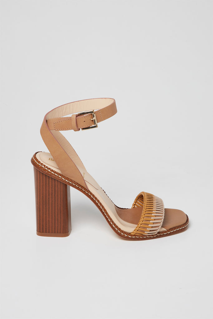 Sandales À Talons En Cuir Beige Et Blanc - Harmont & Blaine - Femme
