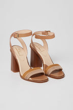 Sandales À Talons En Cuir Beige Et Blanc - Harmont & Blaine - Femme