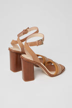 Sandales À Talons En Cuir Beige Et Blanc - Harmont & Blaine - Femme