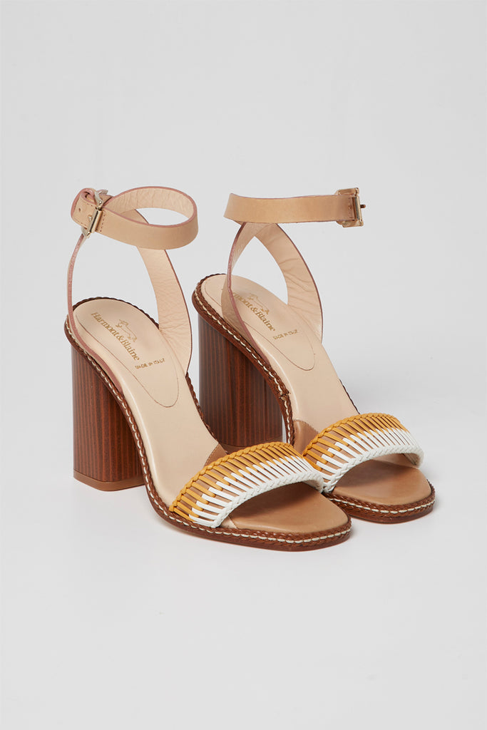 Sandales À Talons En Cuir Camel Et Beige - Harmont & Blaine - Femme