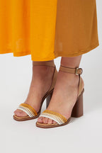 Sandales À Talons En Cuir Camel Et Beige - Harmont & Blaine - Femme