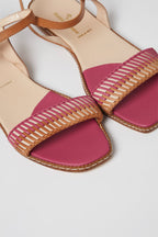 Sandales En Cuir - Fuchsia Et Camel - Harmont & Blaine - Femme