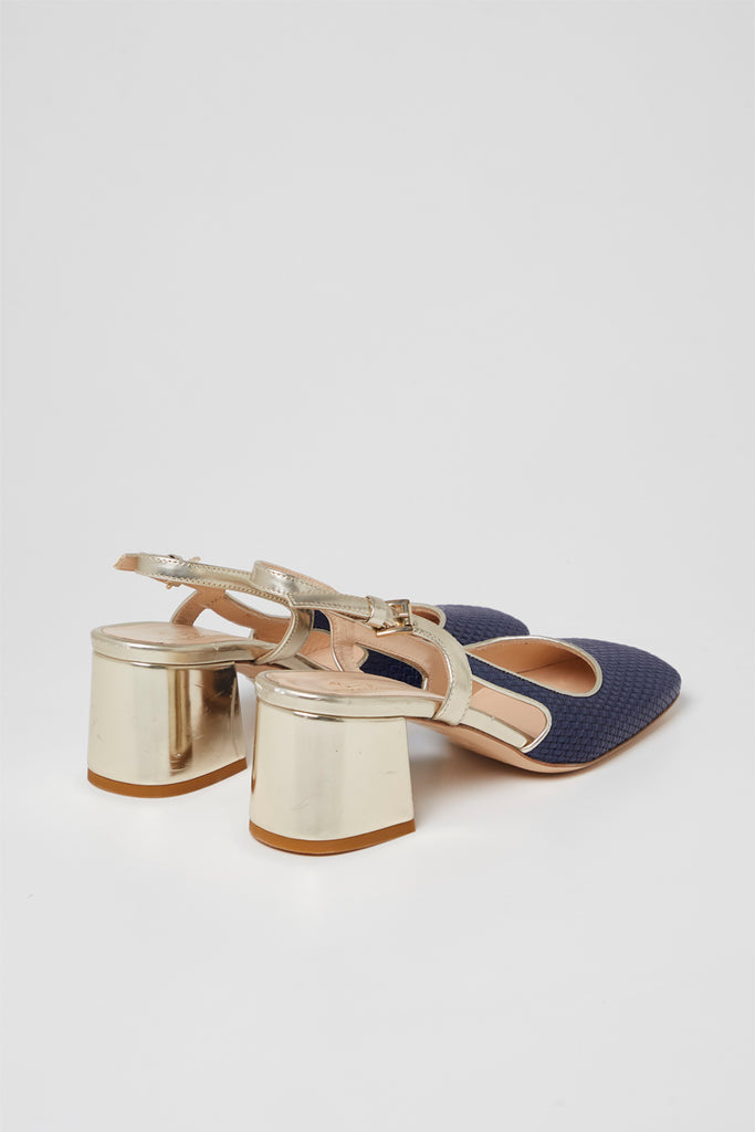 Escarpins En Cuir Bleu Marine - Harmont & Blaine - Femme