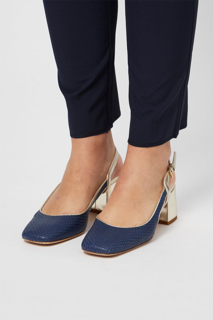 Escarpins En Cuir Bleu Marine - Harmont & Blaine - Femme