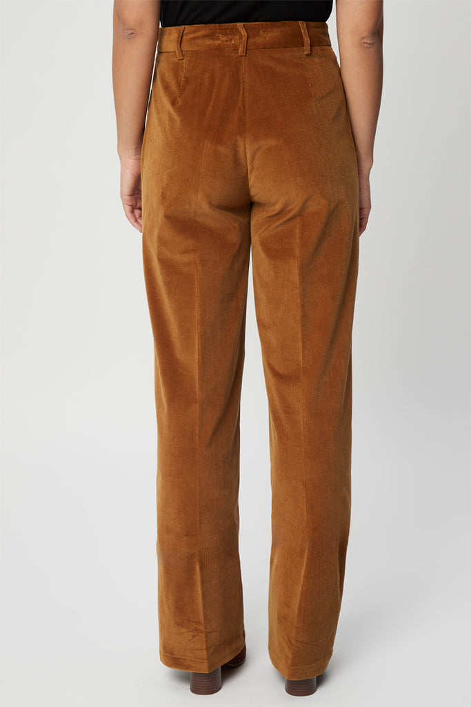 Pantalon Droit En Velours Côtelé Camel - Harmont & Blaine - Femme