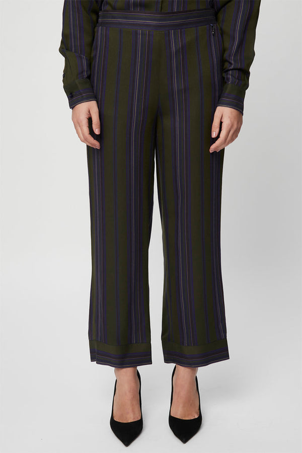 Pantalon Wide Legs Vert Olive - Harmont & Blaine - Femme