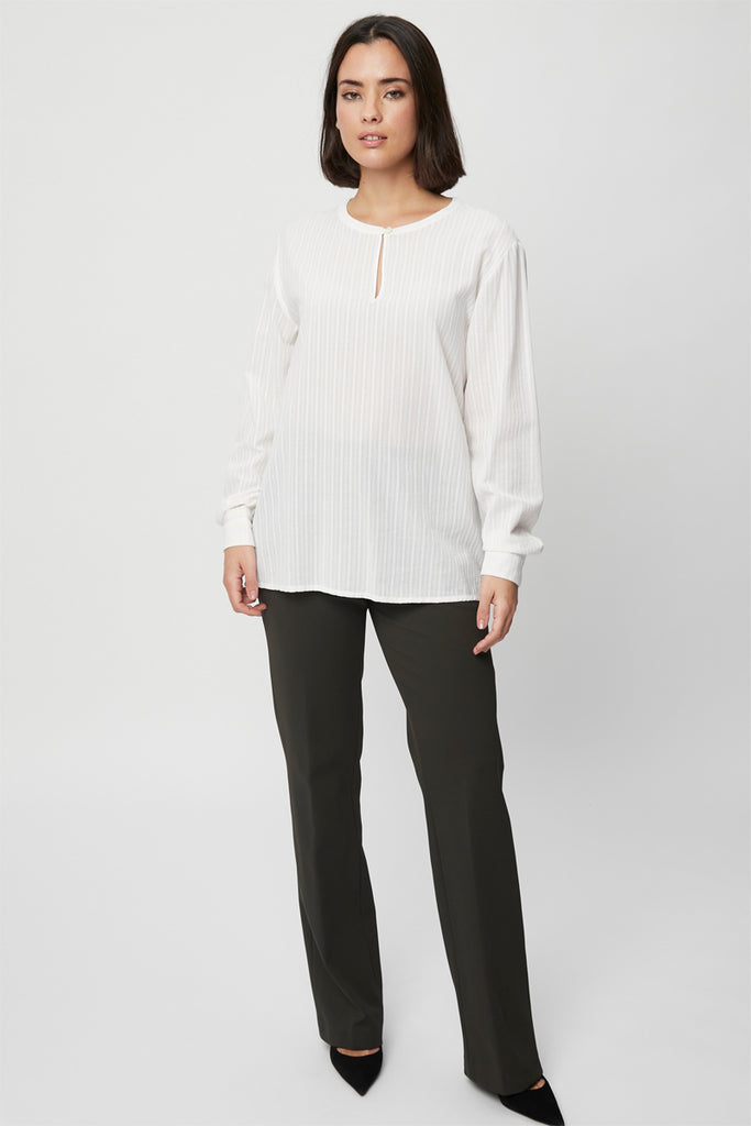 Pantalon Droit Taille Haute Vert Olive - Harmont & Blaine - Femme