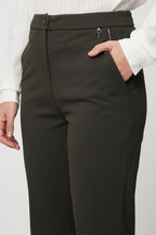 Pantalon Droit Taille Haute Vert Olive - Harmont & Blaine - Femme