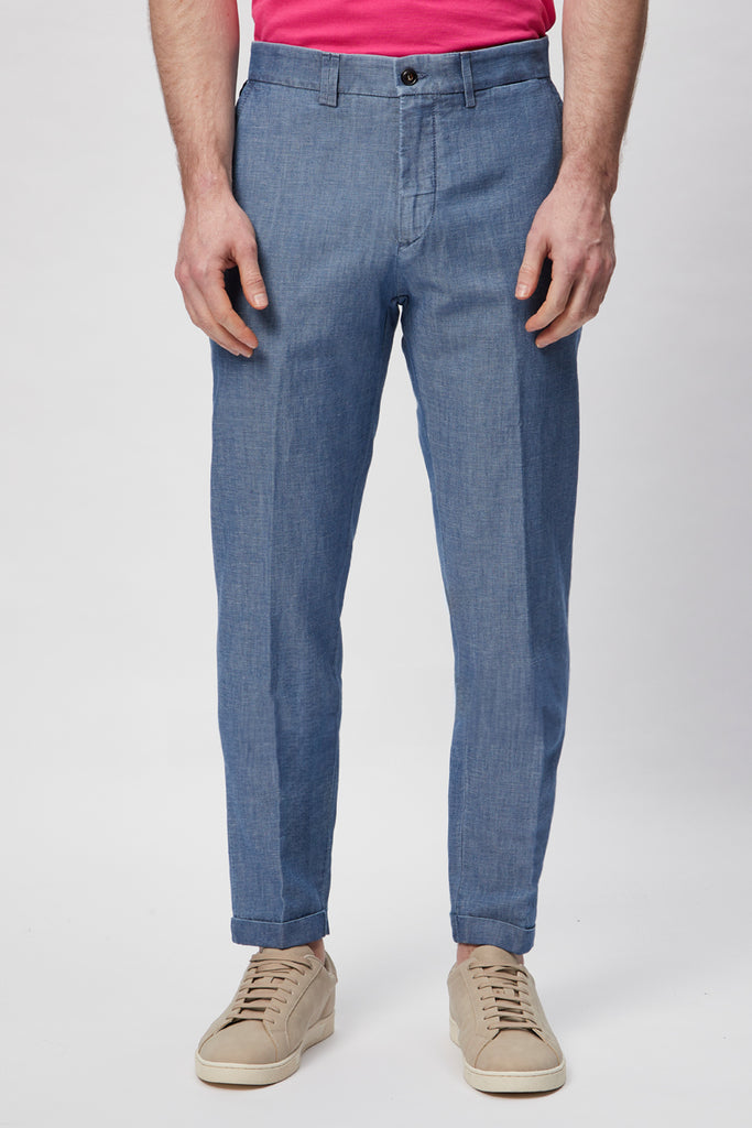 Chino En Jean Bleu Clair Chiné - Harmont & Blaine - Homme