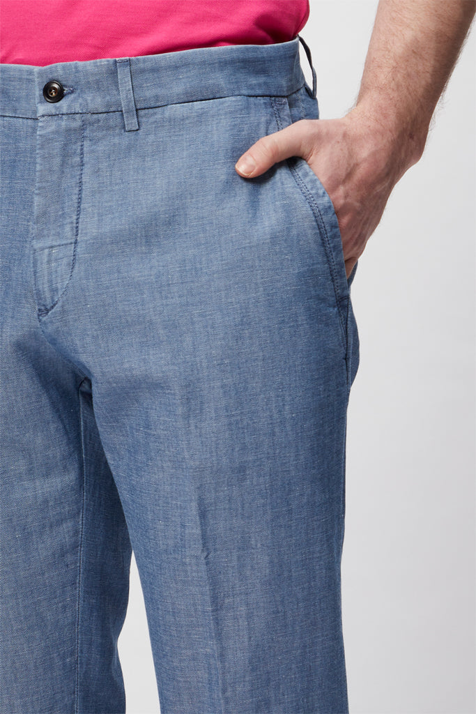 Chino En Jean Bleu Clair Chiné - Harmont & Blaine - Homme