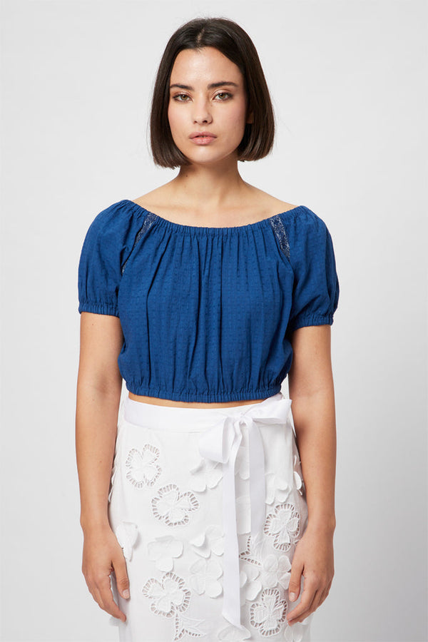 Crop Top Bleu Marine - Harmont & Blaine - Femme