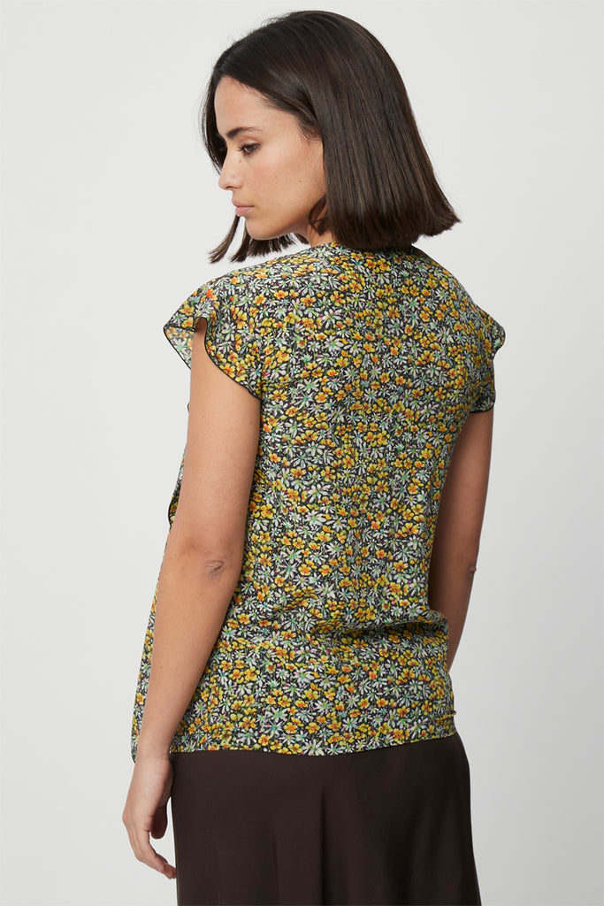 Top En Soie Bleu Et Jaune - Harmont & Blaine - Femme