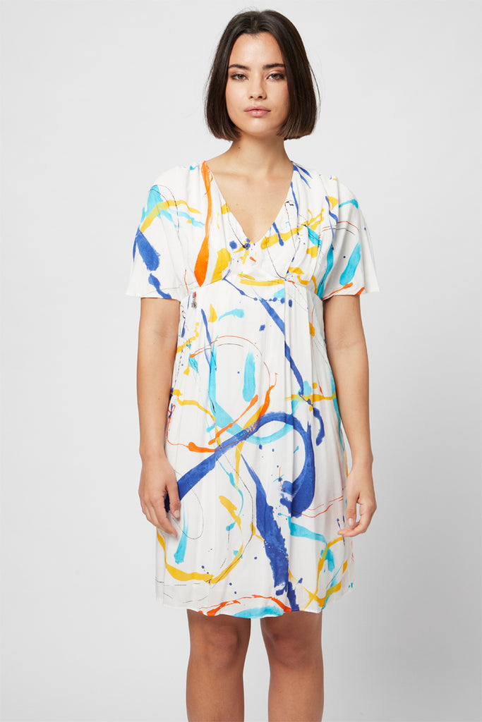 Robe Trapèze Blanc Et Jaune - Harmont & Blaine - Femme