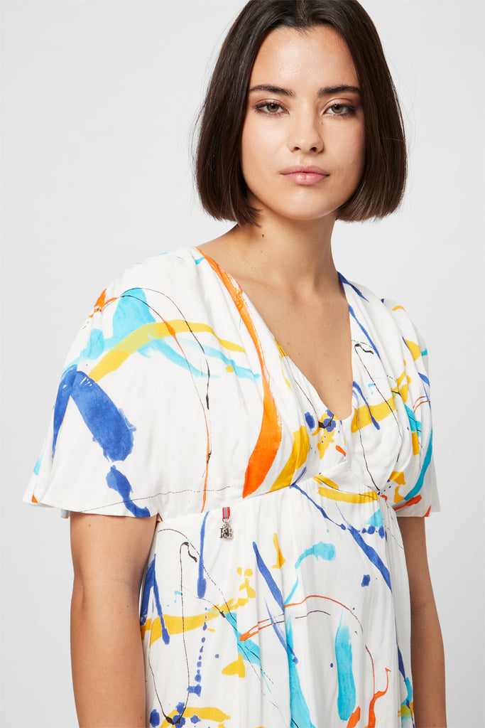 Robe Trapèze Blanc Et Jaune - Harmont & Blaine - Femme
