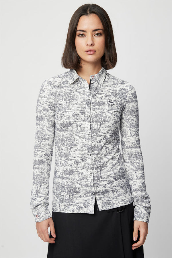 Chemisier Ecru Et Anthracite - Harmont & Blaine - Femme