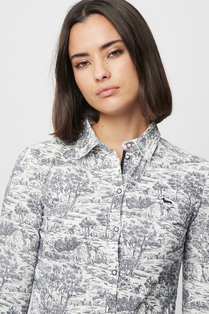 Chemisier Ecru Et Anthracite - Harmont & Blaine - Femme