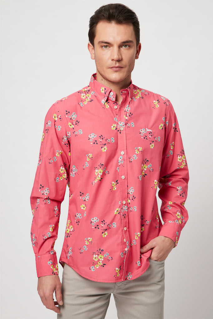Chemise Corail Et Jaune - Harmont & Blaine - Homme