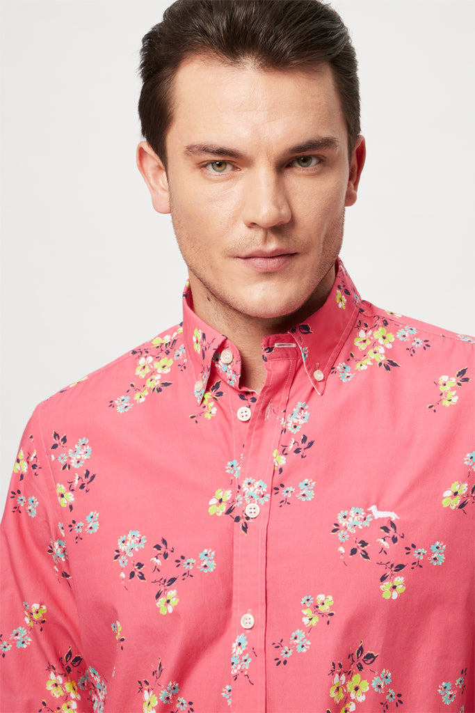 Chemise Corail Et Jaune - Harmont & Blaine - Homme