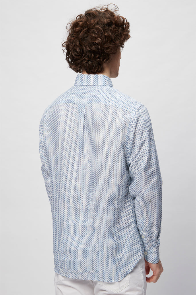 Chemise En Lin - Bleu Marine Et Blanc - Harmont & Blaine - Homme