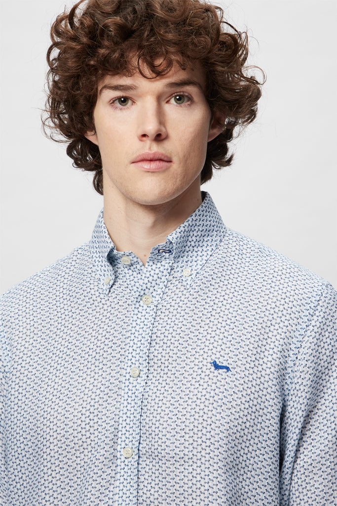 Chemise En Lin - Bleu Marine Et Blanc - Harmont & Blaine - Homme