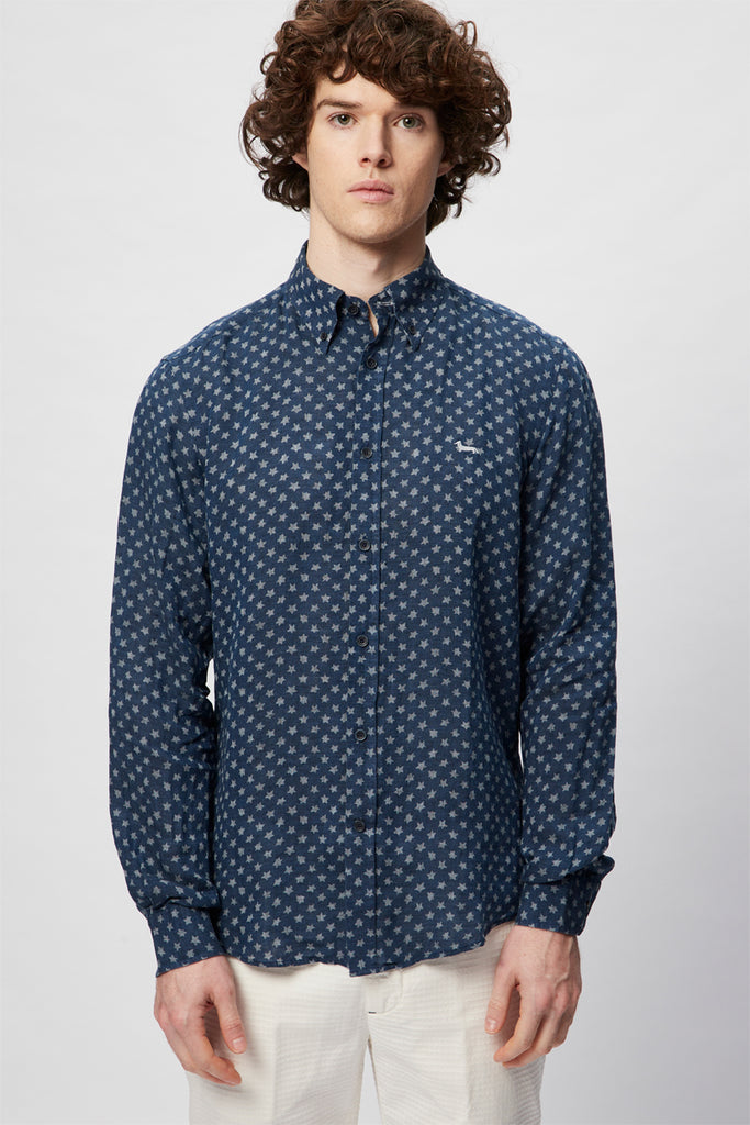 Chemise En Lin Bleu Marine - Harmont & Blaine - Homme