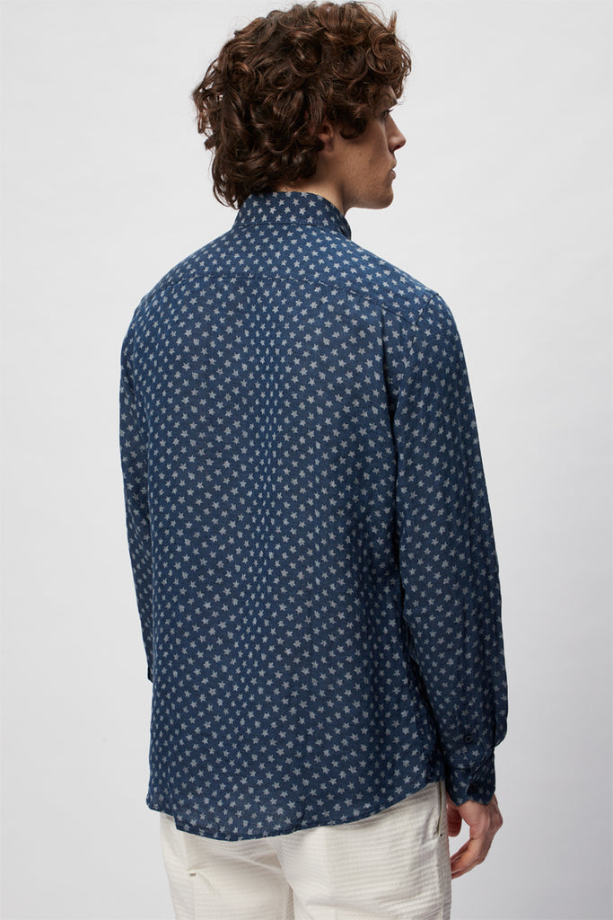 Chemise En Lin Bleu Marine - Harmont & Blaine - Homme