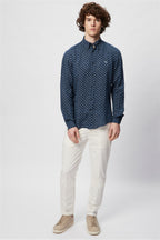 Chemise En Lin Bleu Marine - Harmont & Blaine - Homme