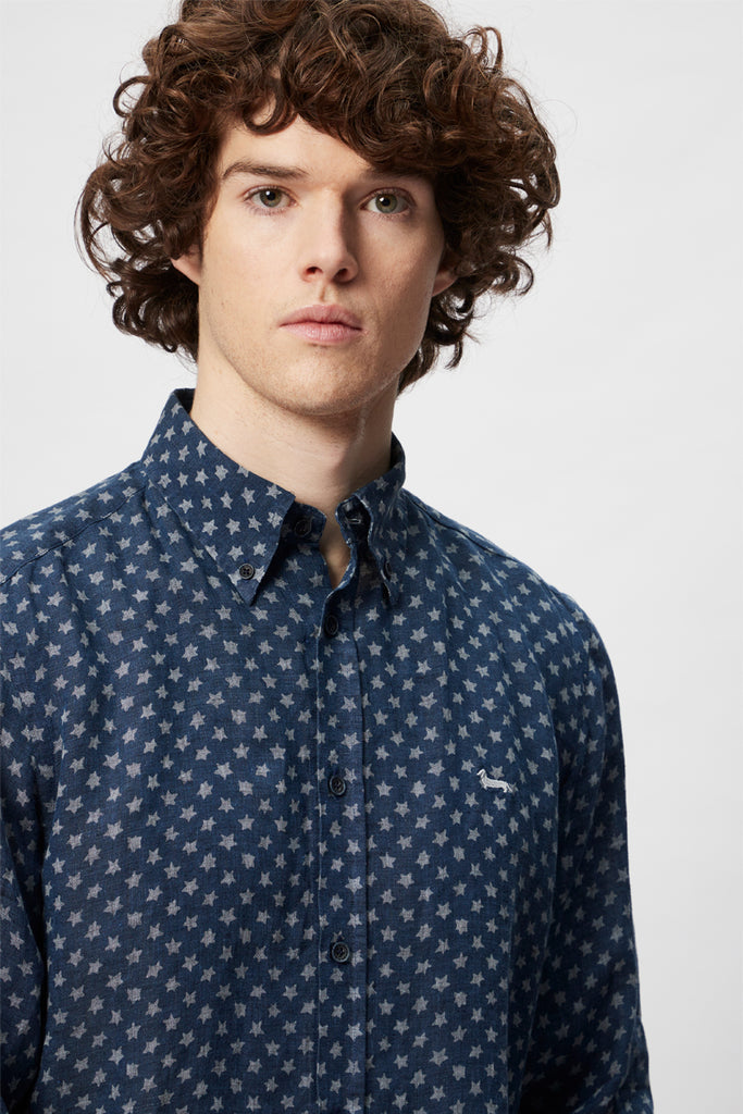Chemise En Lin Bleu Marine - Harmont & Blaine - Homme