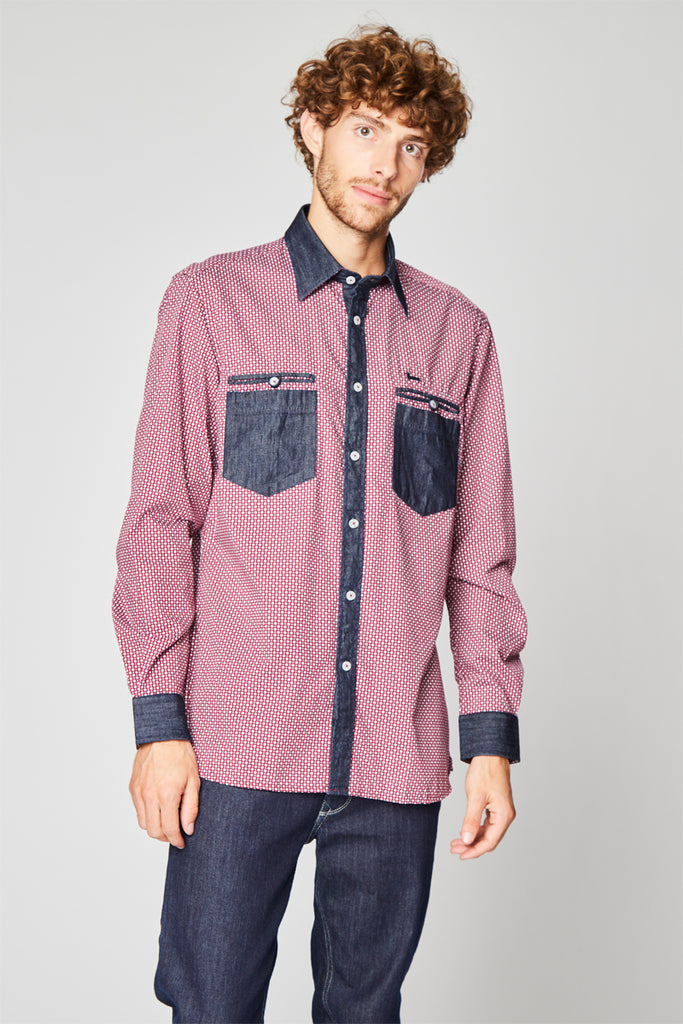 Chemise Bordeaux Et Écru - Harmont & Blaine - Homme