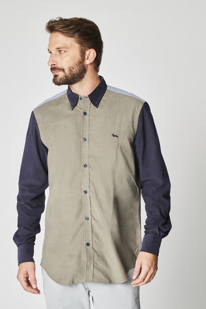 Chemise En Velours Vert Et Bleu - Harmont & Blaine - Homme