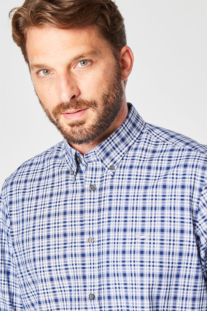 Chemise À Carreaux Bleu Marine Et Blanc - Harmont & Blaine - Homme
