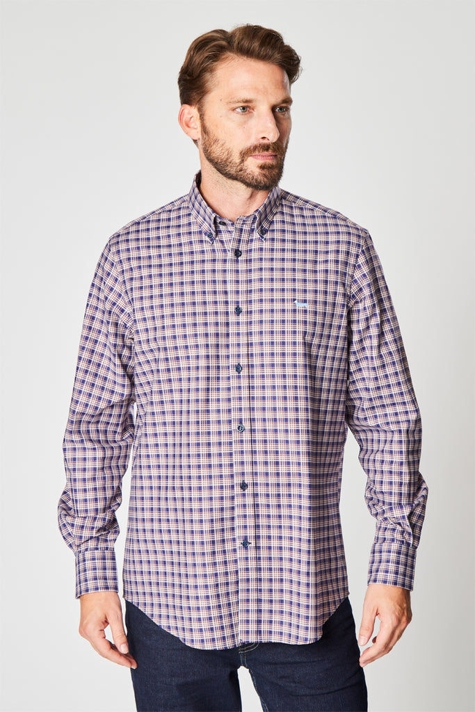 Chemise À Carreaux Marron Et Blanc - Harmont & Blaine - Homme