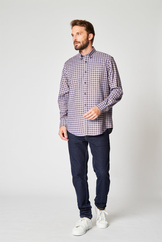 Chemise À Carreaux Marron Et Blanc - Harmont & Blaine - Homme