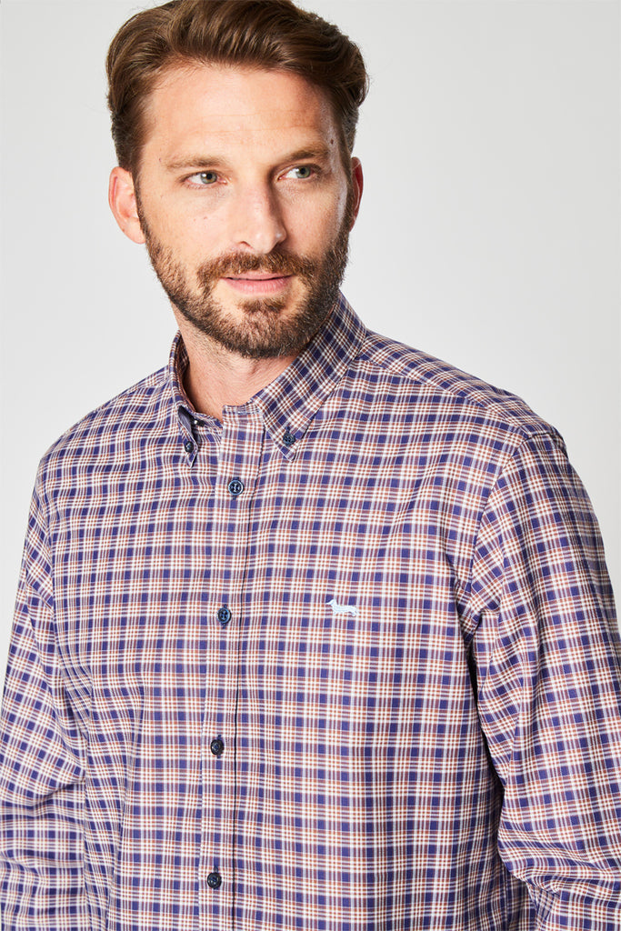 Chemise À Carreaux Marron Et Blanc - Harmont & Blaine - Homme
