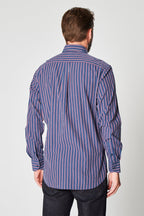 Chemise Rayée Bleu Marine Et Rouge - Harmont & Blaine - Homme