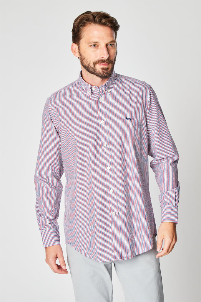 Chemise Rayée Bleu Marine Et Blanc - Harmont & Blaine - Homme