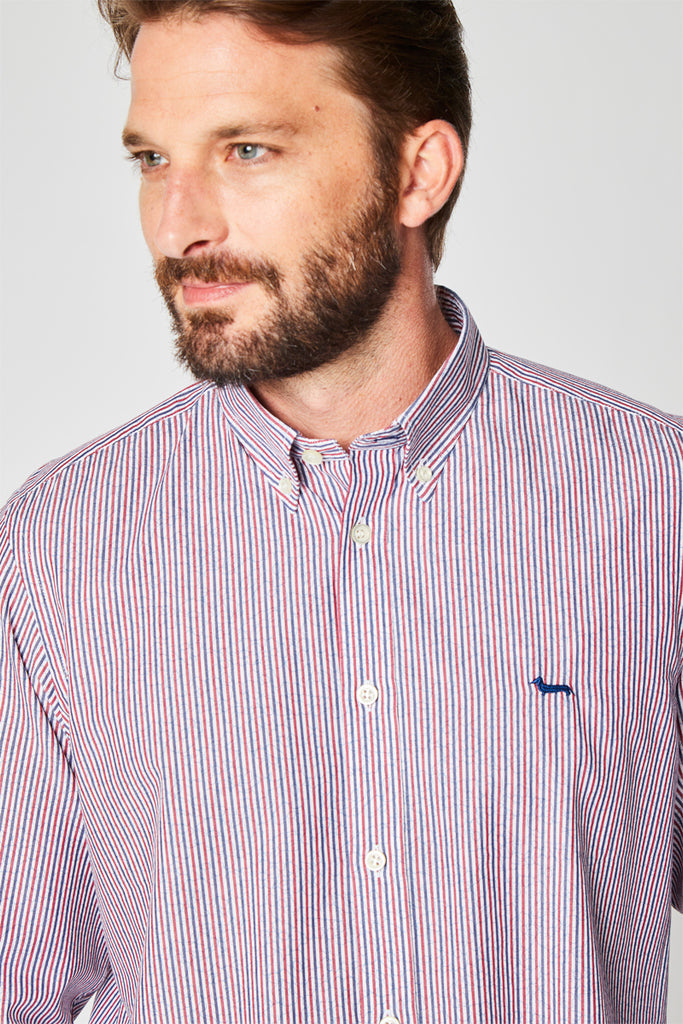 Chemise Rayée Bleu Marine Et Blanc - Harmont & Blaine - Homme