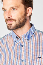 Chemise À Carreaux Bleu Et Bordeaux - Harmont & Blaine - Homme