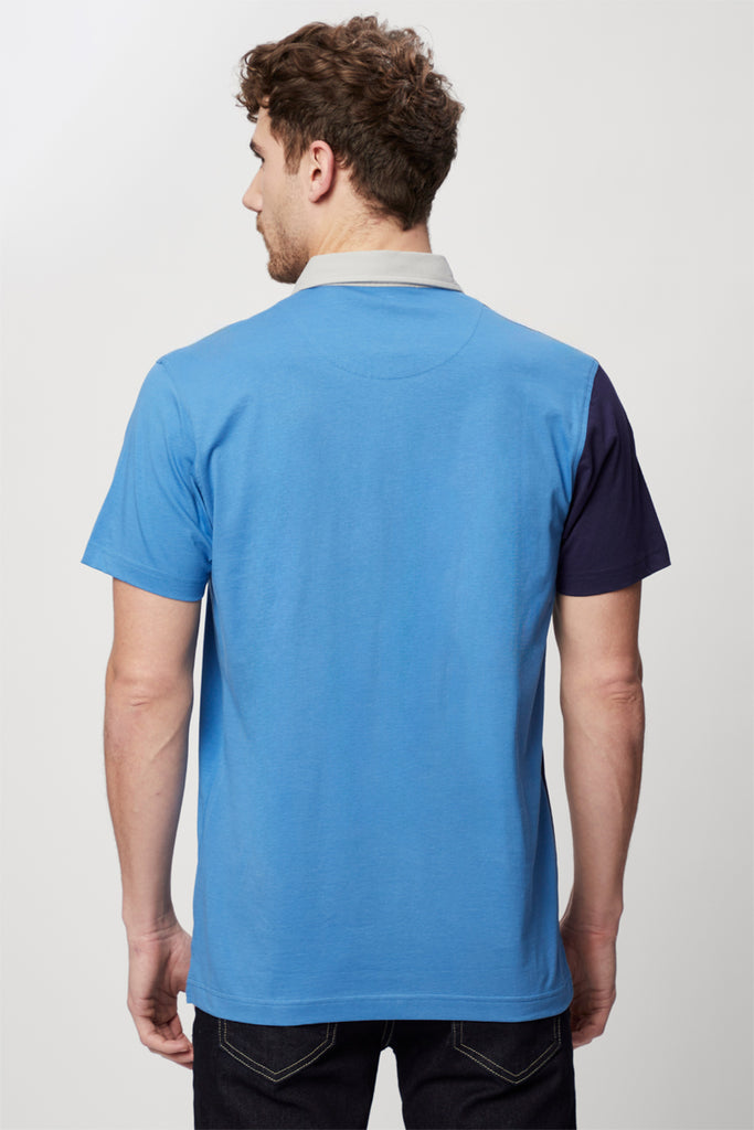 Polo Bleu Et Gris Chiné - Harmont & Blaine Jeans - Homme