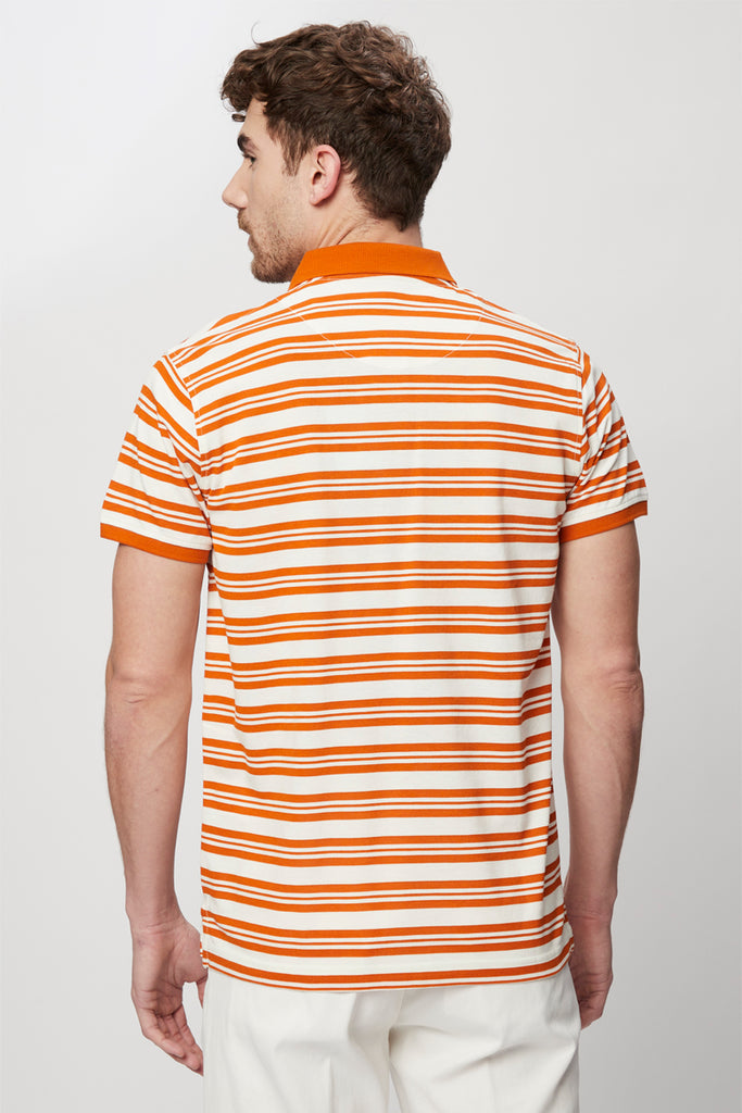 Polo Blanc Et Orange - Harmont & Blaine Jeans - Homme