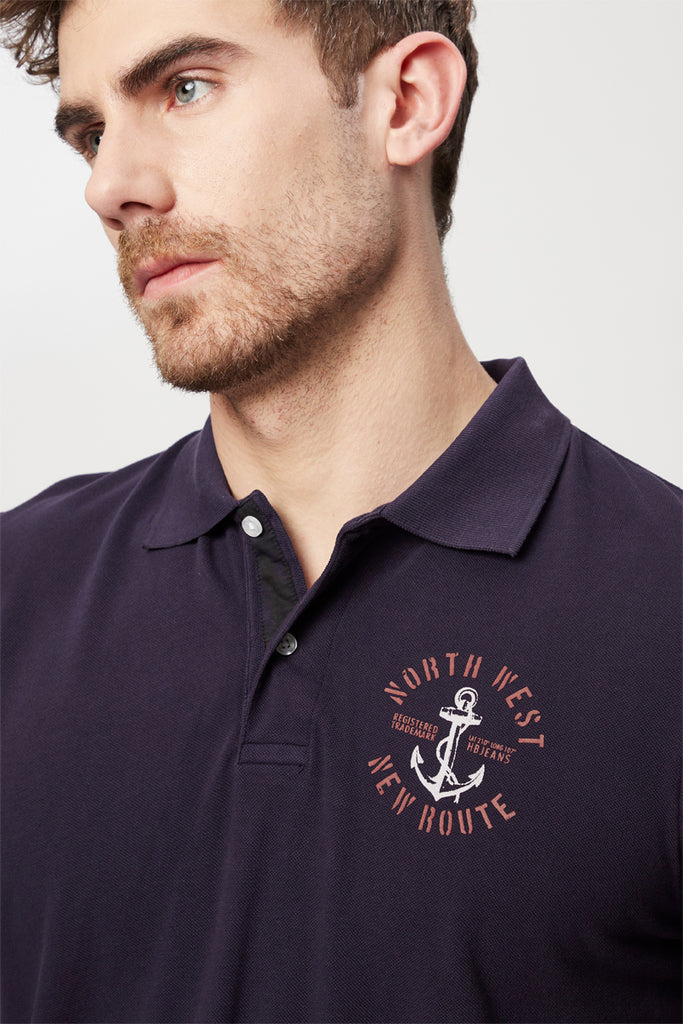 Polo Bleu Marine - Harmont & Blaine Jeans - Homme