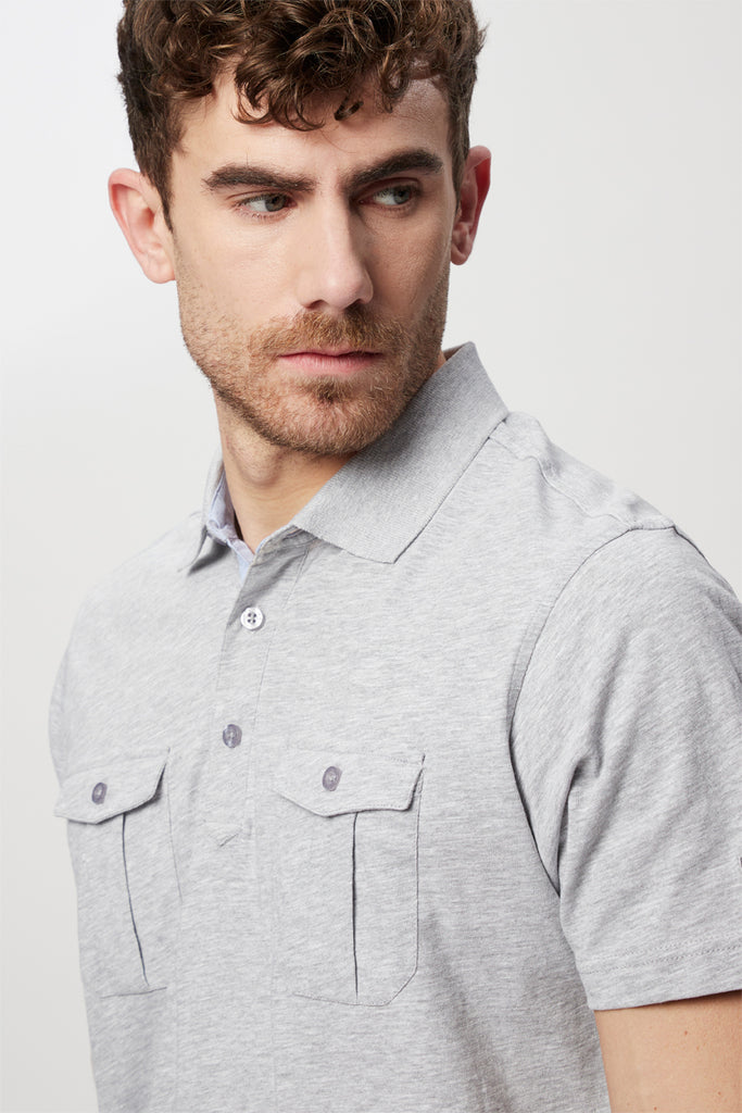 Polo Gris Chiné - Harmont & Blaine Jeans - Homme