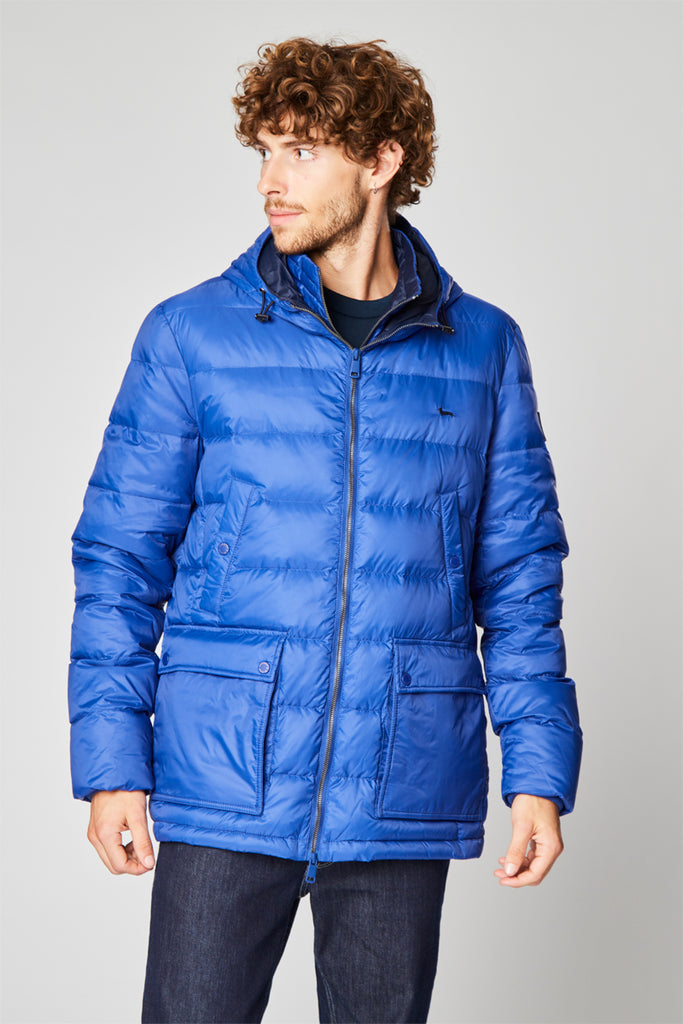 Doudoune À Capuche Bleu Roi - Harmont & Blaine - Homme