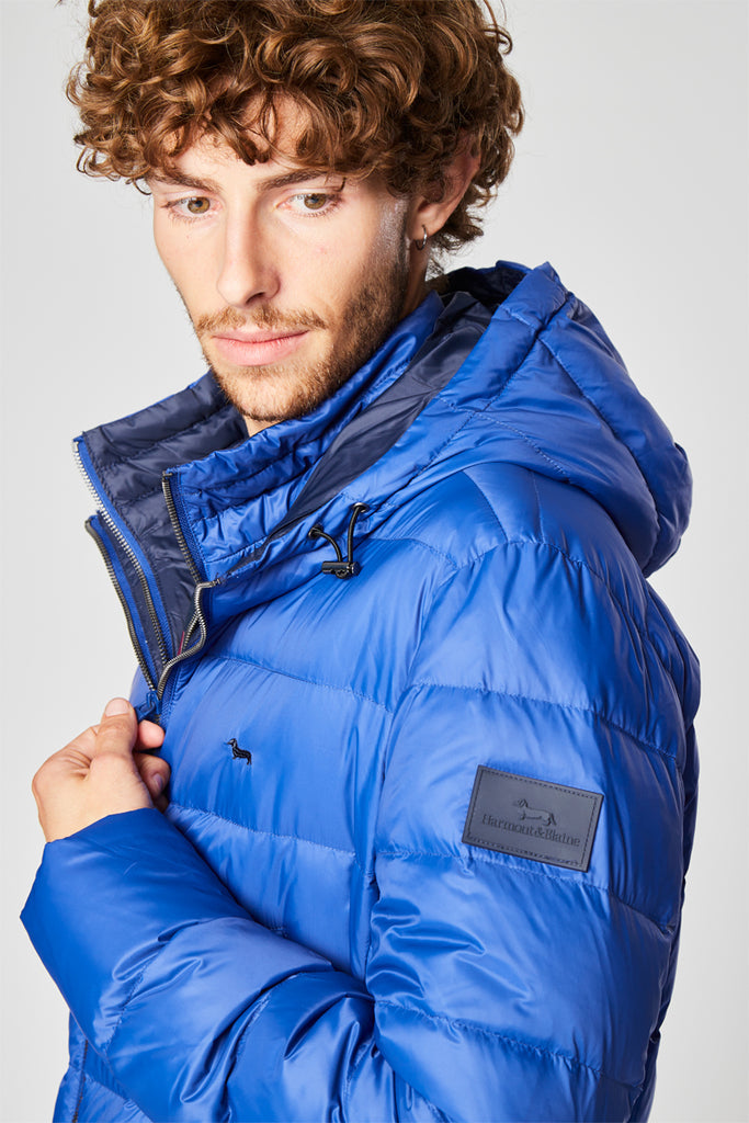 Doudoune À Capuche Bleu Roi - Harmont & Blaine - Homme
