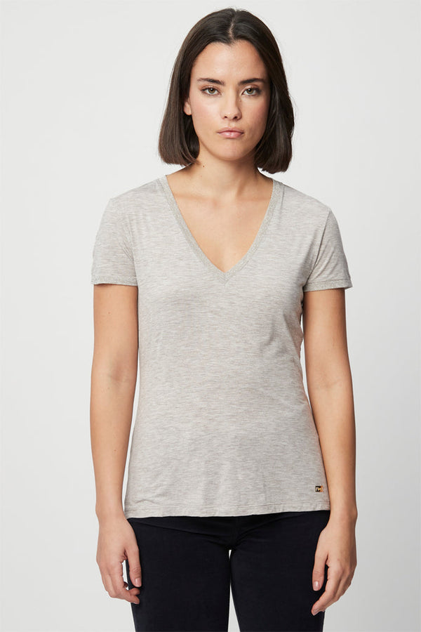 T-Shirt Gris Clair Chiné - Harmont & Blaine - Femme