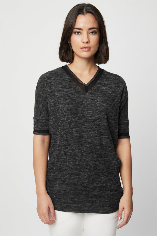 T-Shirt Anthracite Chiné - Harmont & Blaine - Femme